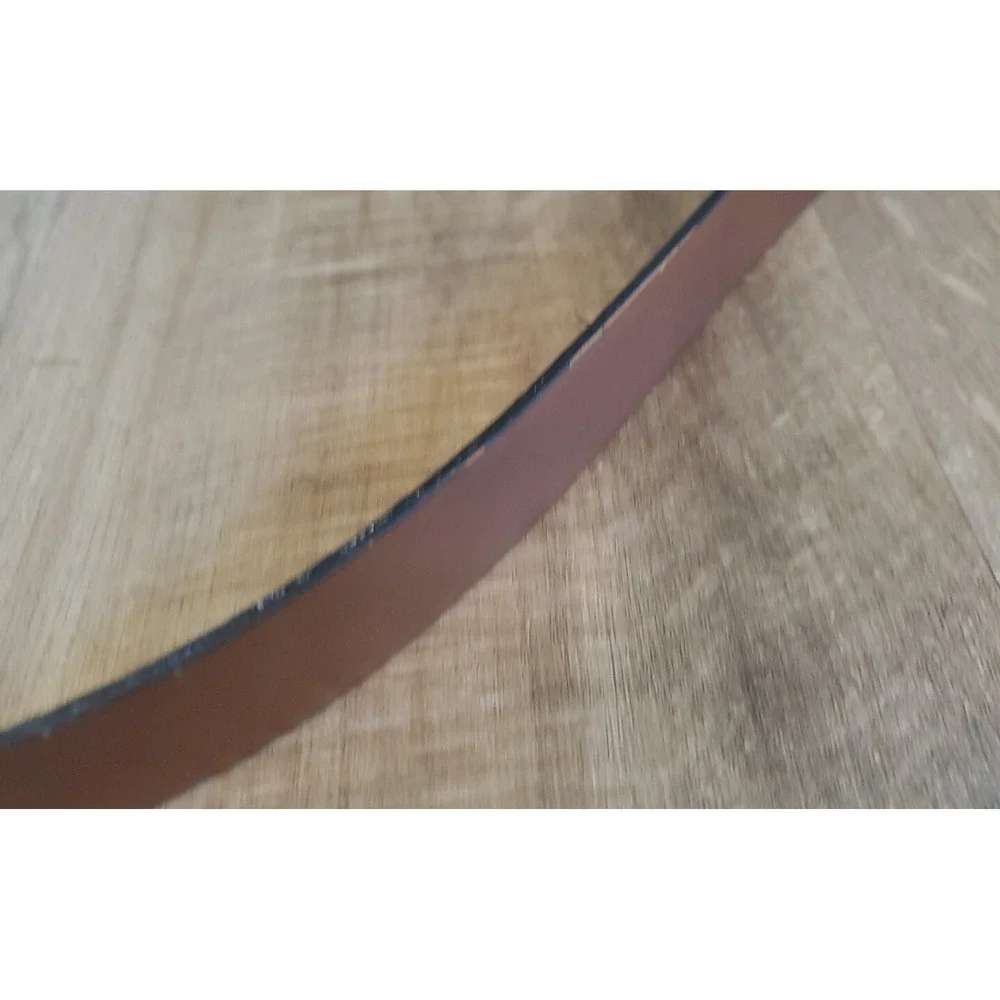Italian‎ Leather Belt Mens Size 42 Full Grain Split Leather Back Woven Black